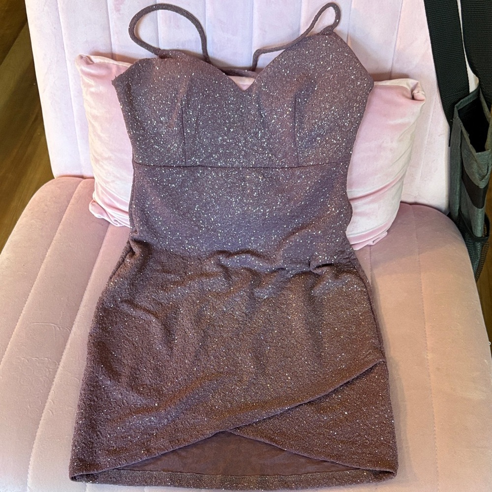 Windsor Glittery Lavender Mini Dress